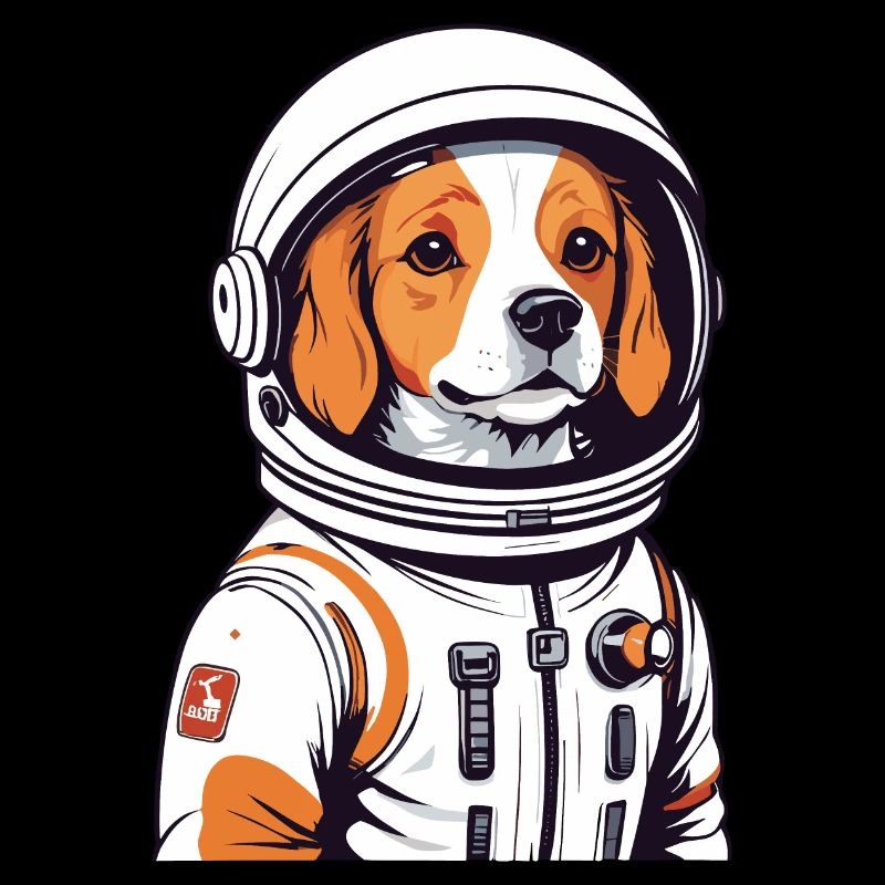 Süßer Hund als Astronaut im Comic Stil