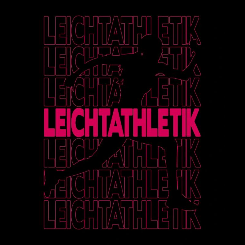Leichtathletik Typographie Läuferin Silhouette