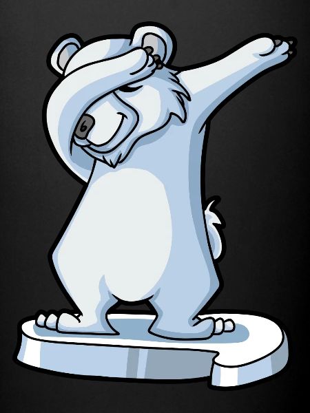 Dabbender polar bear