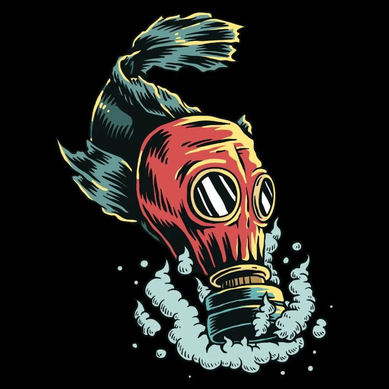 Poisson avec masque à gaz | Poisson avec masque à gaz