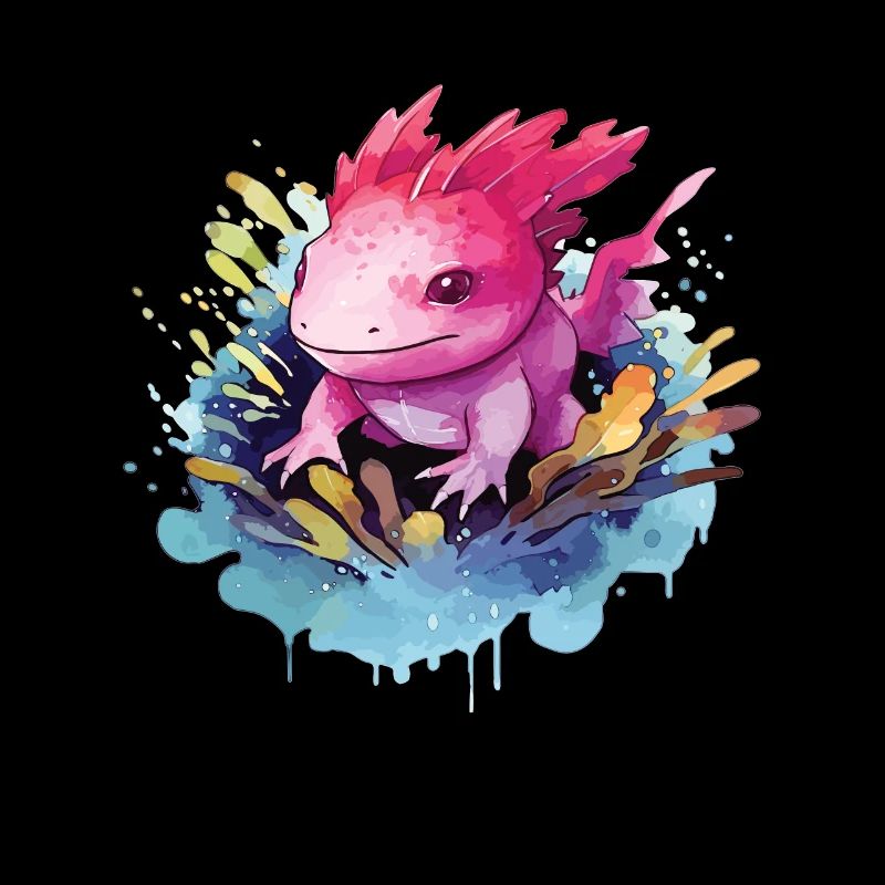 Colorful Axolotl - Cute Design For