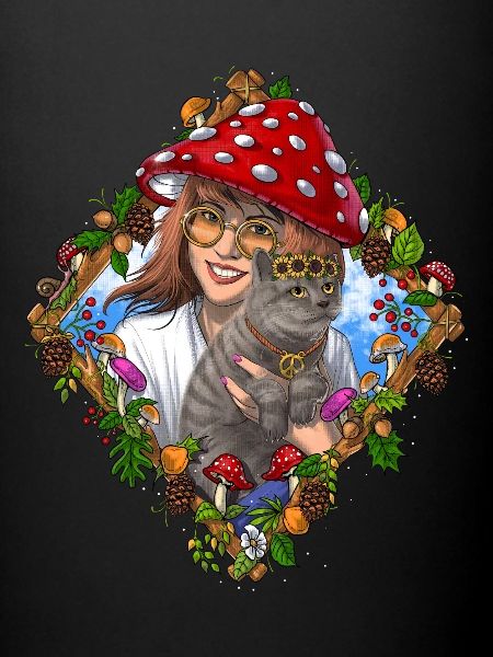 Chat champignon hippie