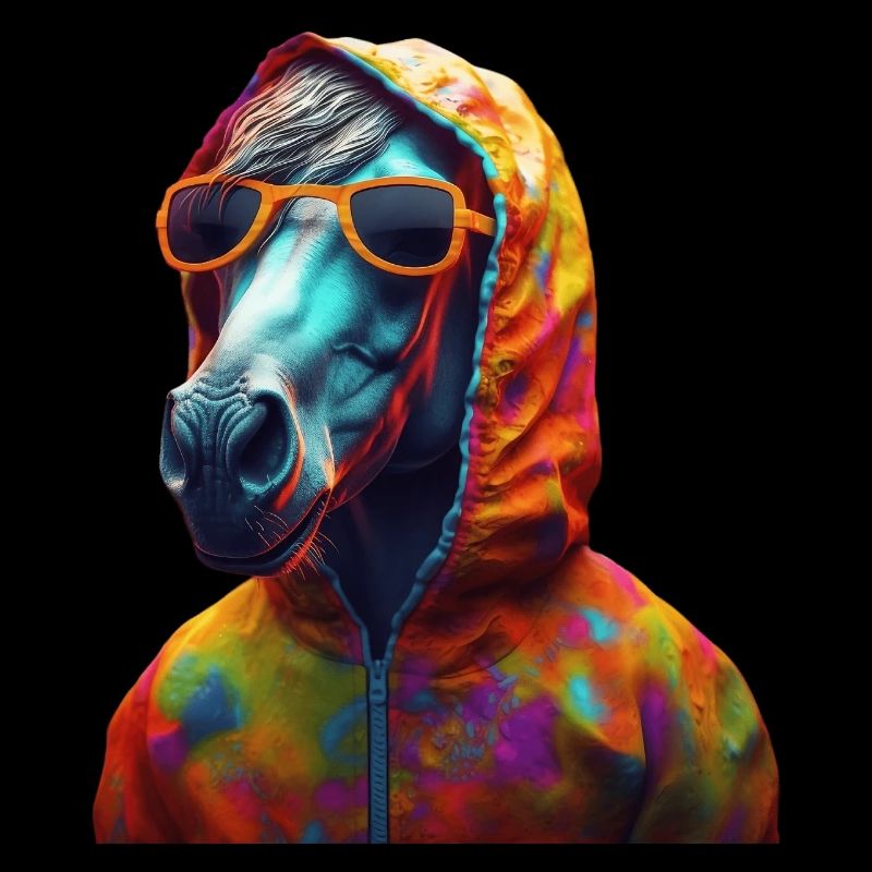 Pferd mit Sonnenbrille Bunt Coole Pferde