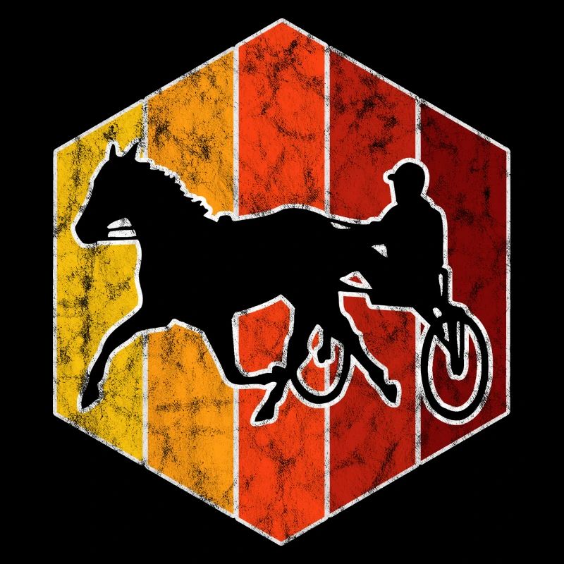 Traber Trabrennen in retro oder vintage Style