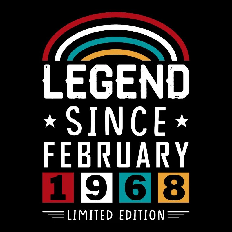 1968 Legend Since Birthday Gift Février