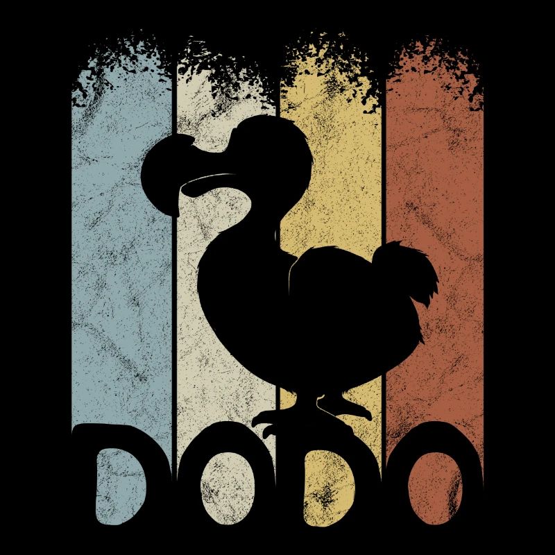 Funky Vintage Dodo Silhouette Retro Bird