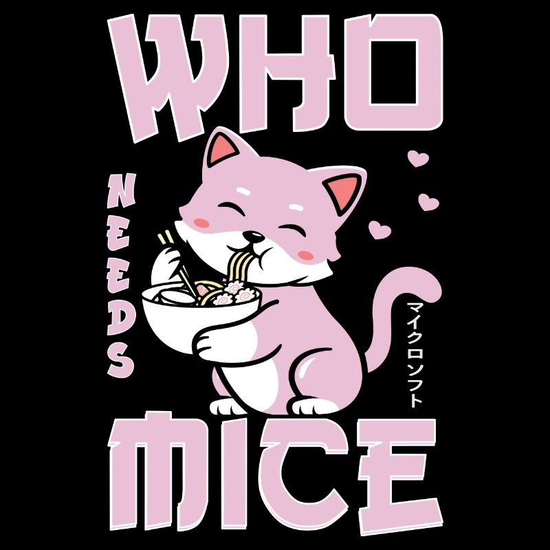 chat mangeant des ramen qui a besoin de souris