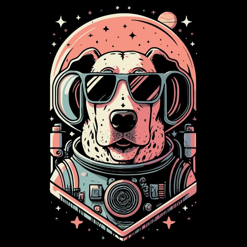 Chemise Labrador de l’espace rétro oeuvre colorée