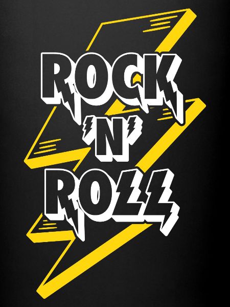 Logo texte rock’n’roll avec éclair