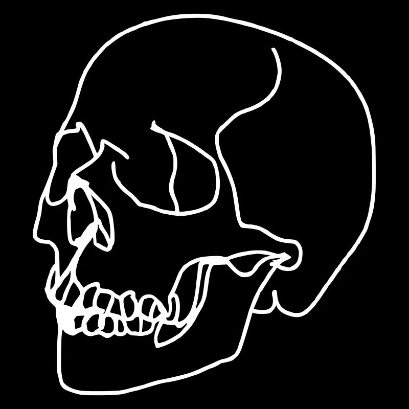 Skull Oneline white