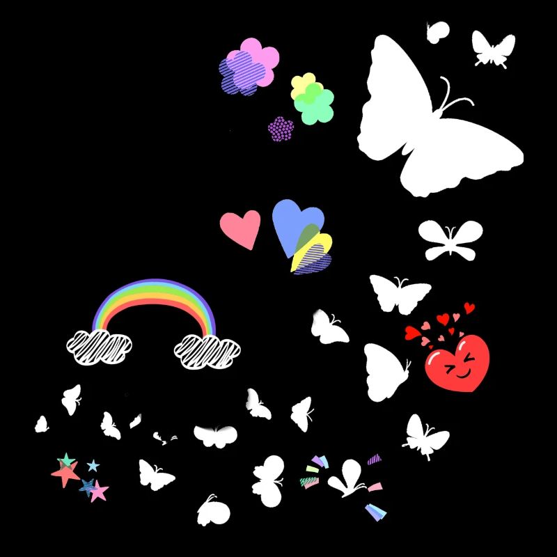 Schmetterlinge,regenbogen, Sterne,Herzen
