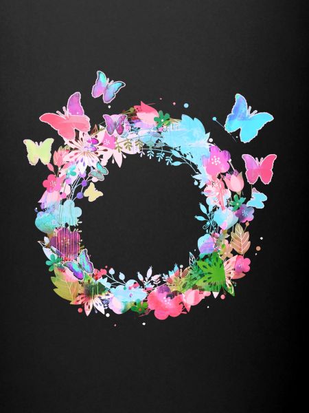 couronne de fleurs,vide, couronne,fleurs,papillons