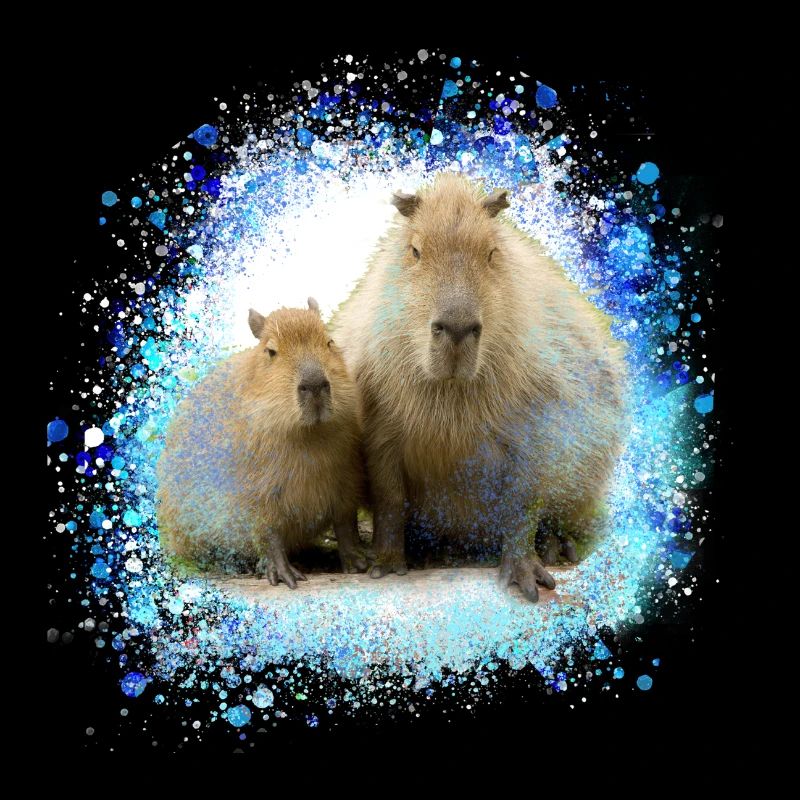 Capybara,Cochon,Graffiti,Capybara,Duo