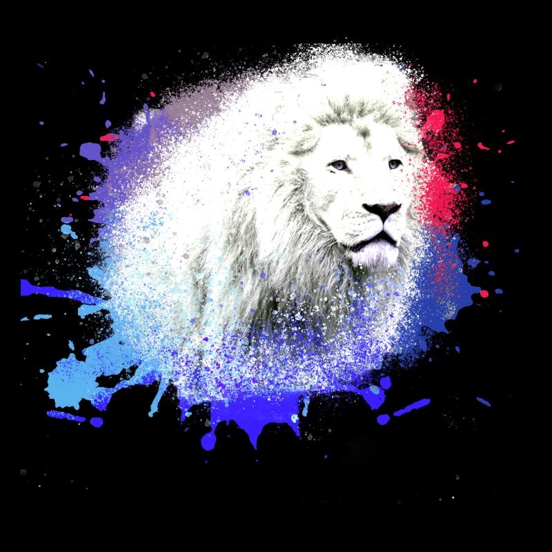 Lion blanc,Lion,Coloré,Graffiti,Peinture