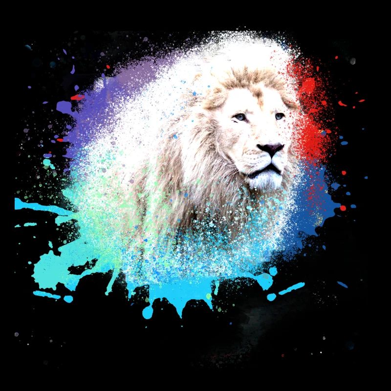 Lion blanc,Lion,Coloré,Graffiti,Peinture