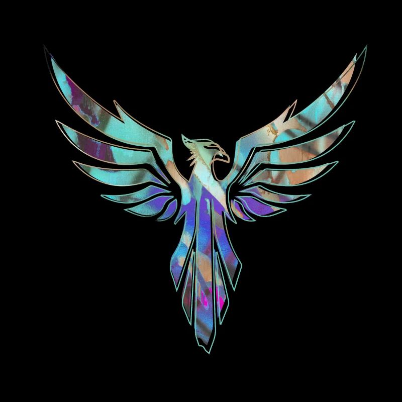Phénix,oiseau,graffiti,peinture,bleu