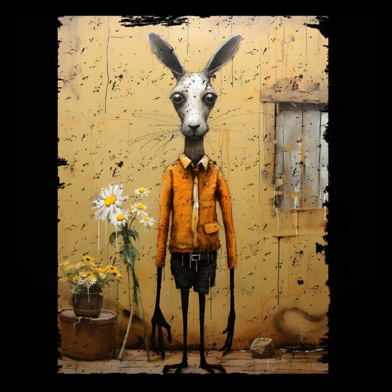 Kangaroo retro style