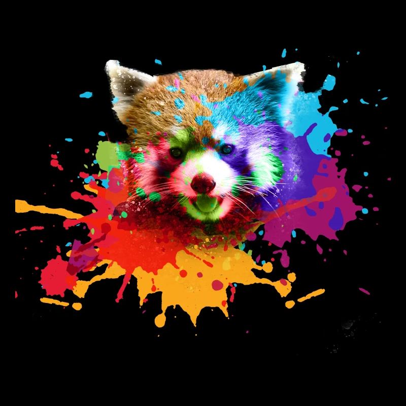 Roter panda ,Graffiti, Malerei,pandabär, bär, bunt