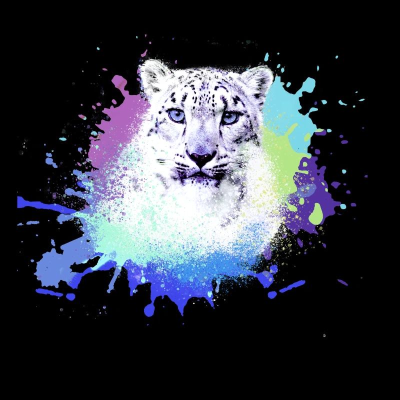 Léopard des neiges,chat,léopard, jaguar,coloré