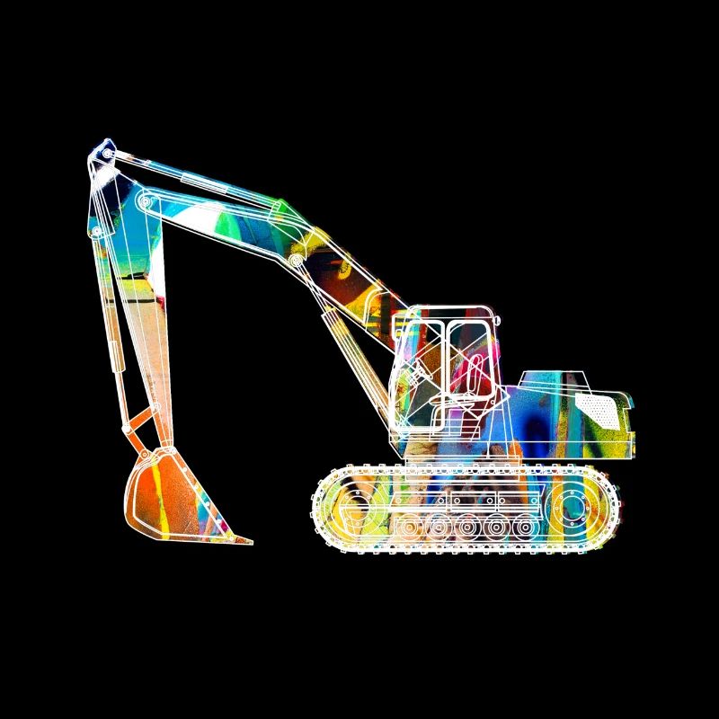 bagger,baggerfahren,baggerfahren,graffiti,bunt