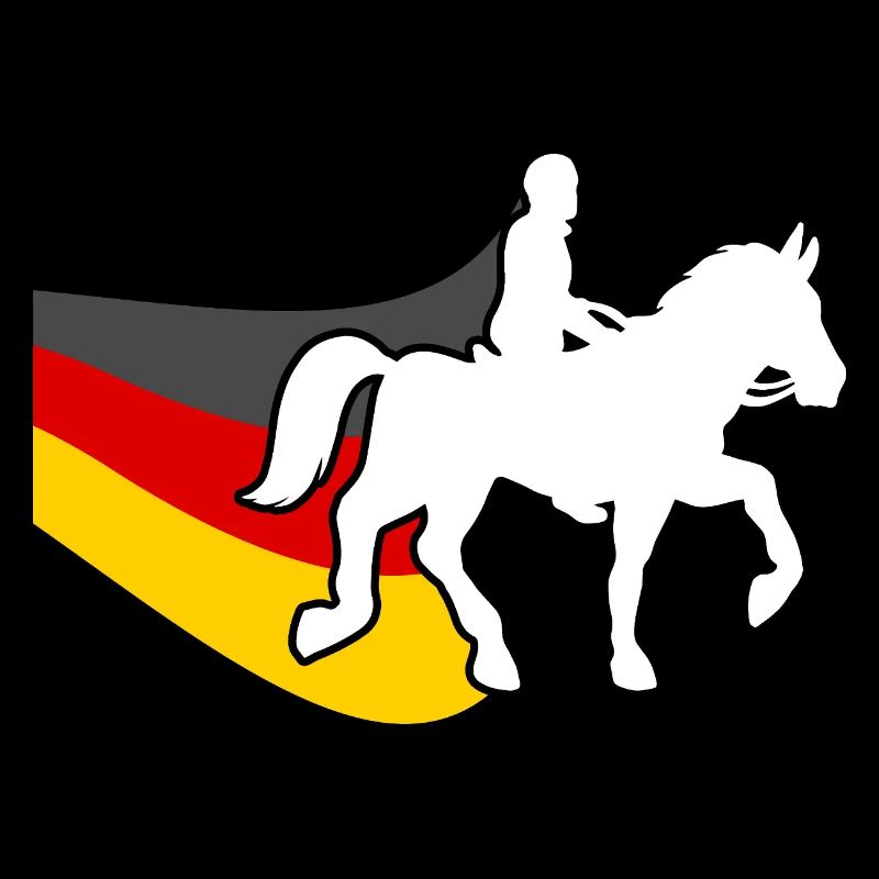 Monter à cheval avec le drapeau de l’Allemagne