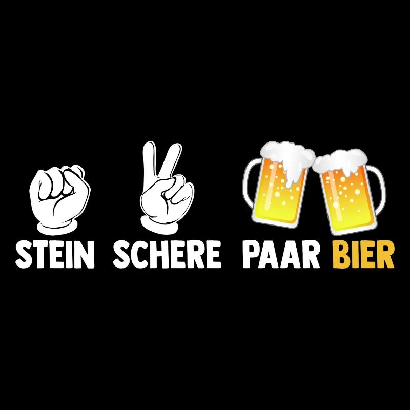 Stein Schere Paar Bier