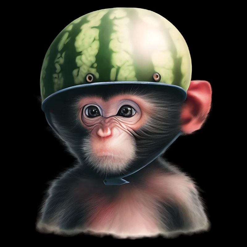 Affe mit Wassermelone