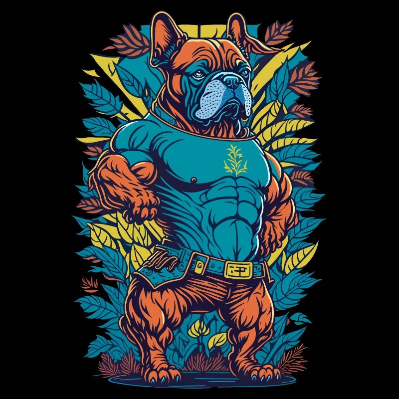 Bodybuilder Hund Illustration