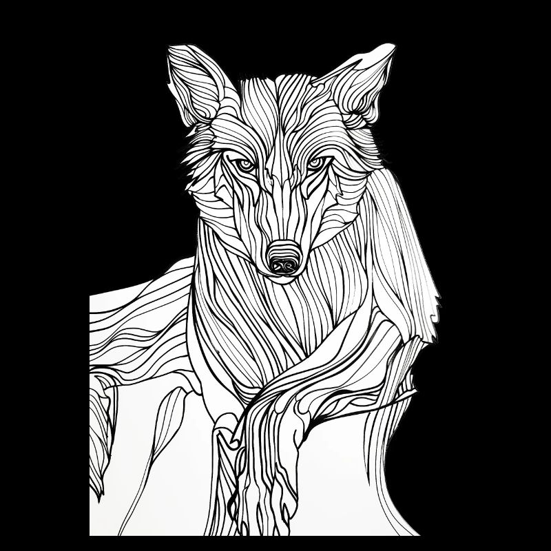 Linien Kunst Wolf #wolf