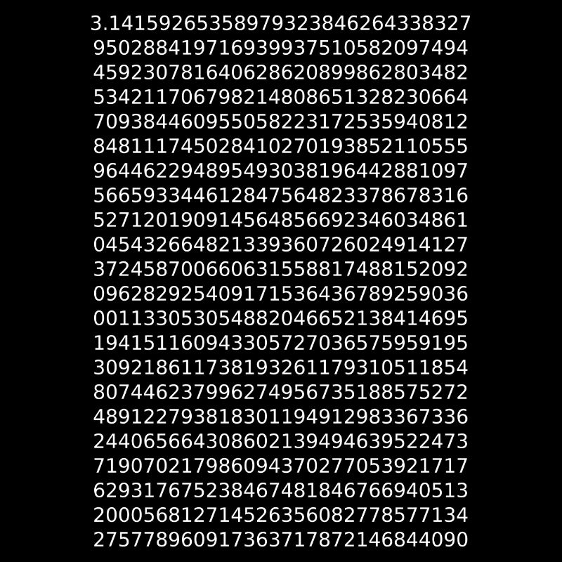 Circle number: Pi (π) - white