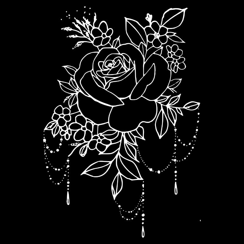 Rose mit Blumenbouqet