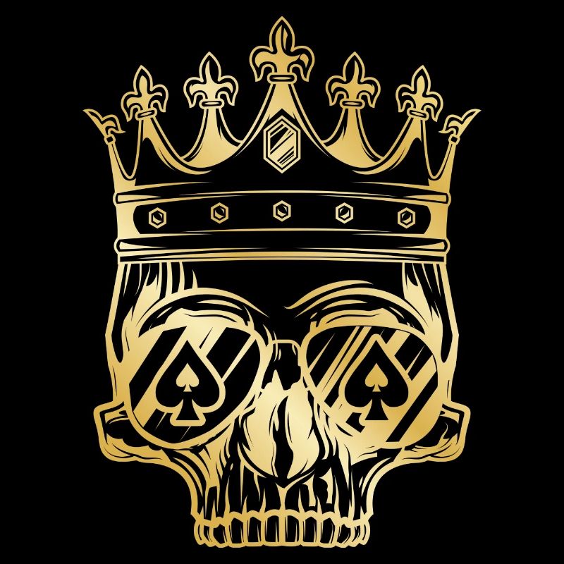 squelette tête de mort couronne symbole roi