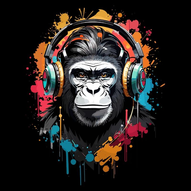 DJ Monkey: Musikmacher Affe mit Kopfhörer