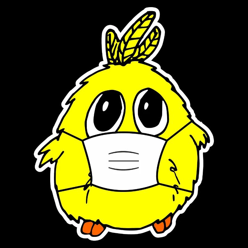 Poulet mignon poussin avec masque masque cutie