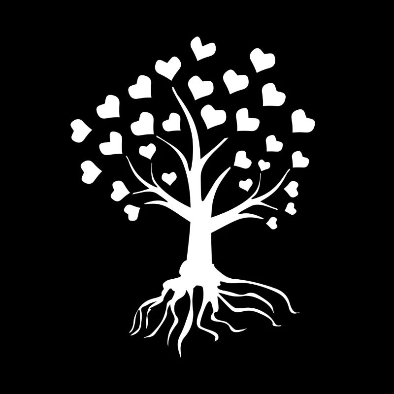Tree with hearts (white)