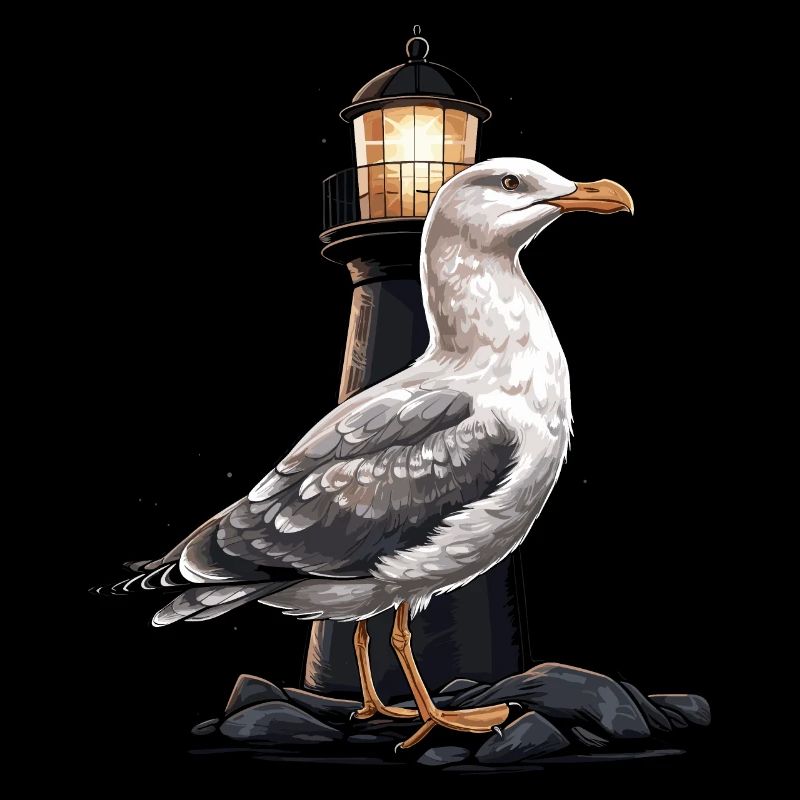 Baby Möwe Seevogel Leuchtturm