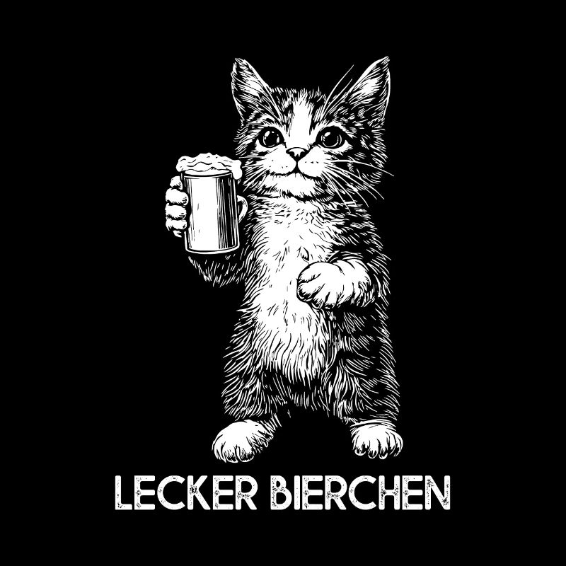 Lecker Bierchen Katze mit Bier
