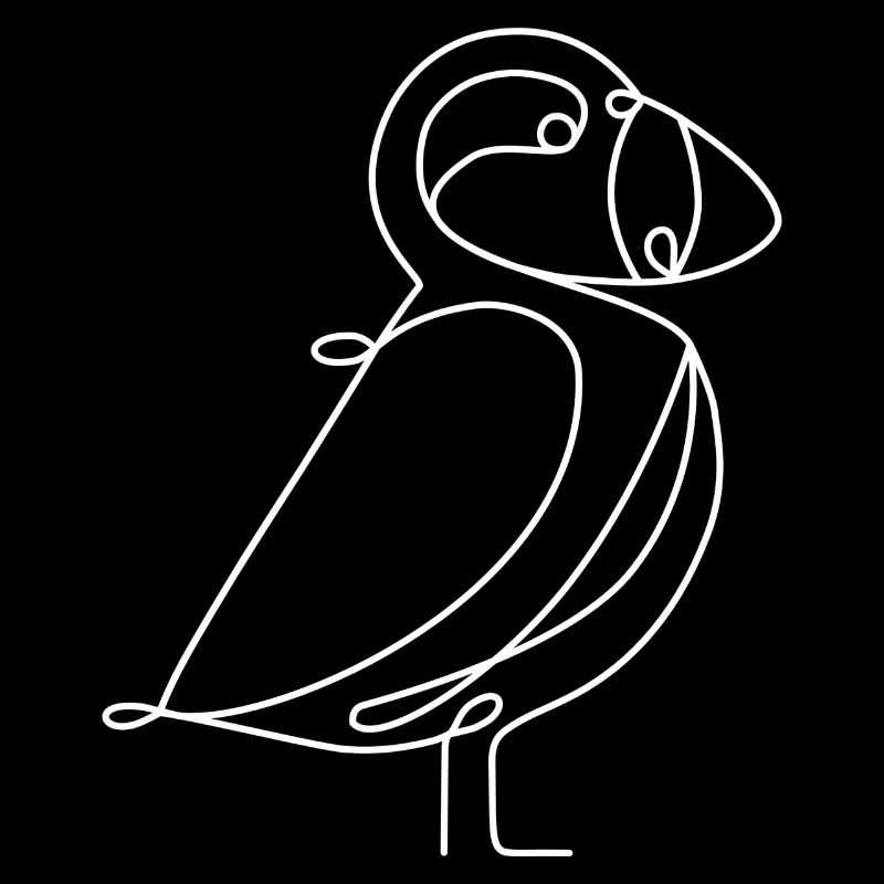 Puffin Lineart Papageientaucher Papageitaucher