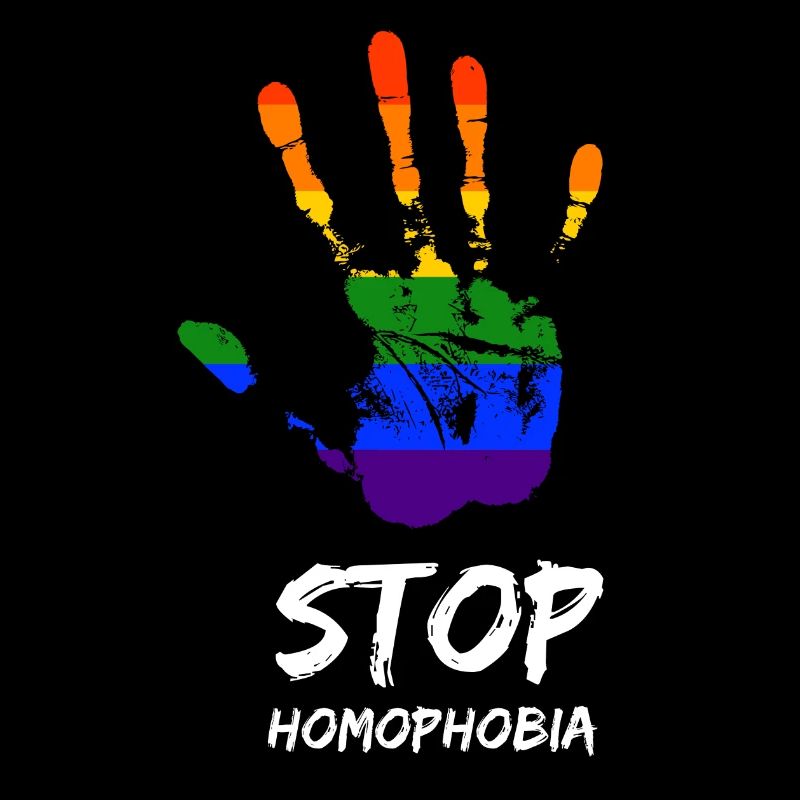 Stop Homophobia LGBT Gay Pride CSD Hand Arc-en-ciel