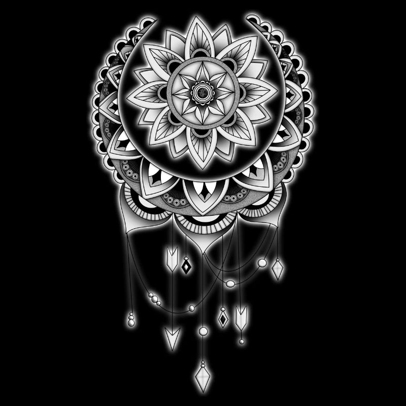 Mandala Dreamcatcher Noir et Blanc