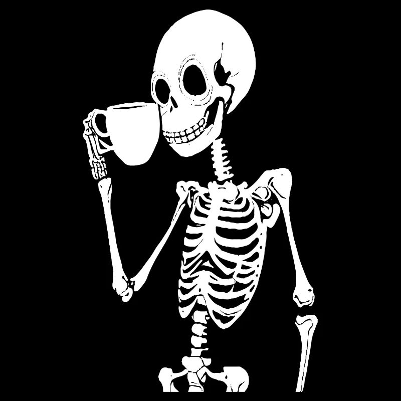 Sarcastic Funny Skeleton Drinking Espresso Coffee