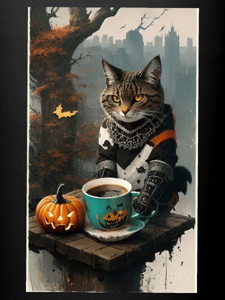 Cat dressed halloween