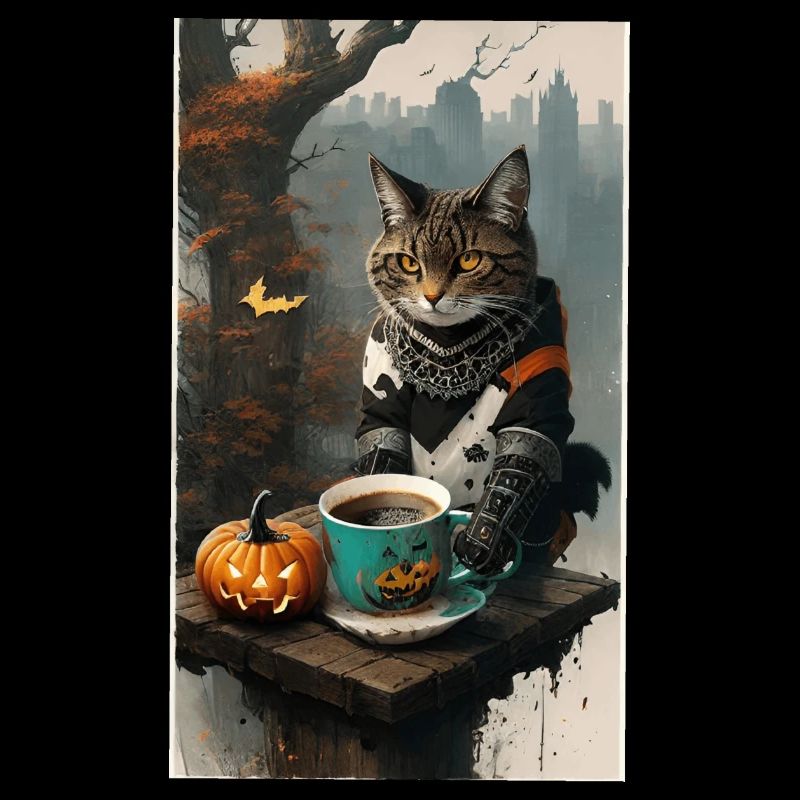 Chat habillé halloween