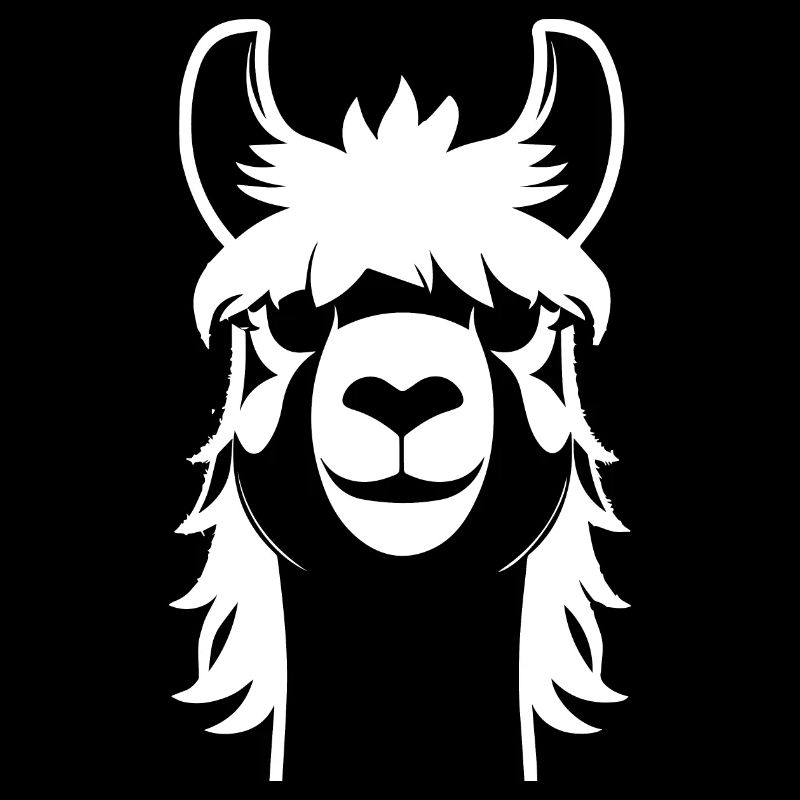 Lama Drôle Silhouette Effronté Amusant Lamas
