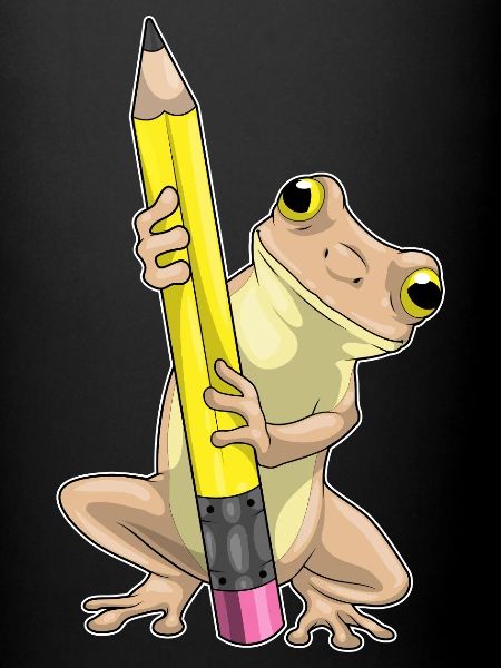 Grenouille élève crayon école