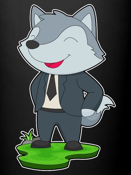 Loup marié cravate mariage