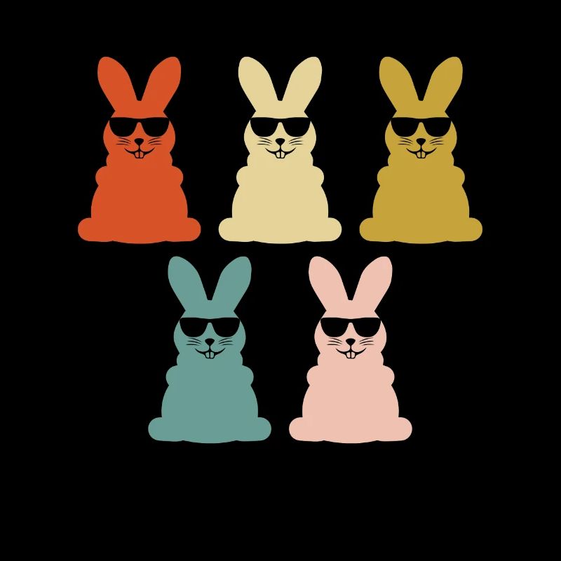 Hipster Easter Bunny Cool Rabbits With Shades