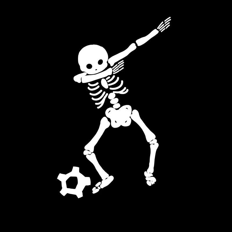 Dabbing Skelleton mit fußball