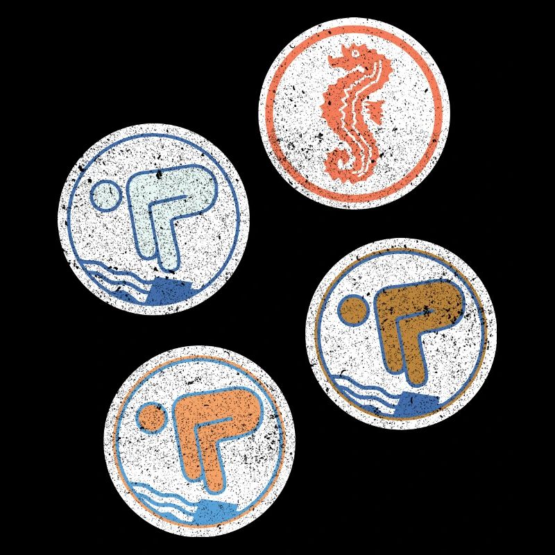 Insignes de natation Hippocampes nageurs libres