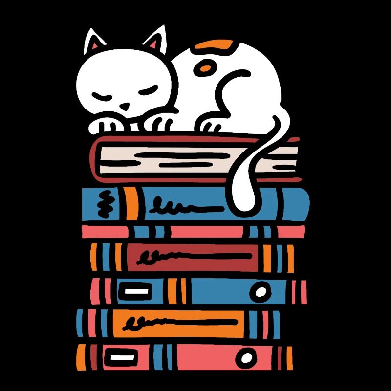Stack of books cat cute kitten